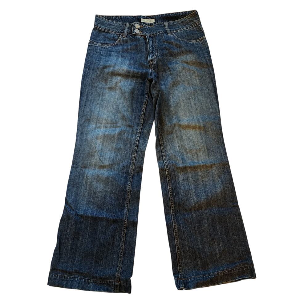 Stetson Womens Wide Leg Jeans Size 8 Short Blue Mid Rise